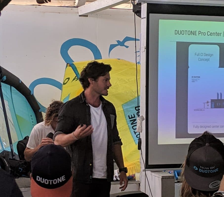 Sebastian Herrig presenting the Duotone Pro Center concept to partners